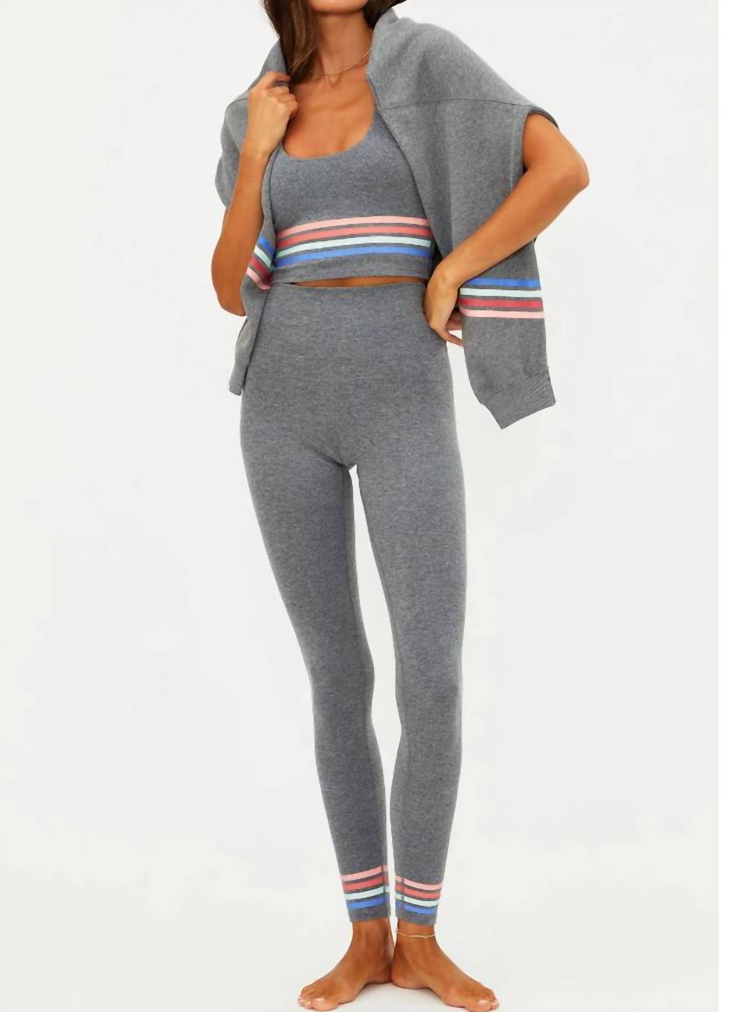 Beach Riot Piper Legging in horizon heather gray - women's pants - alternate view
