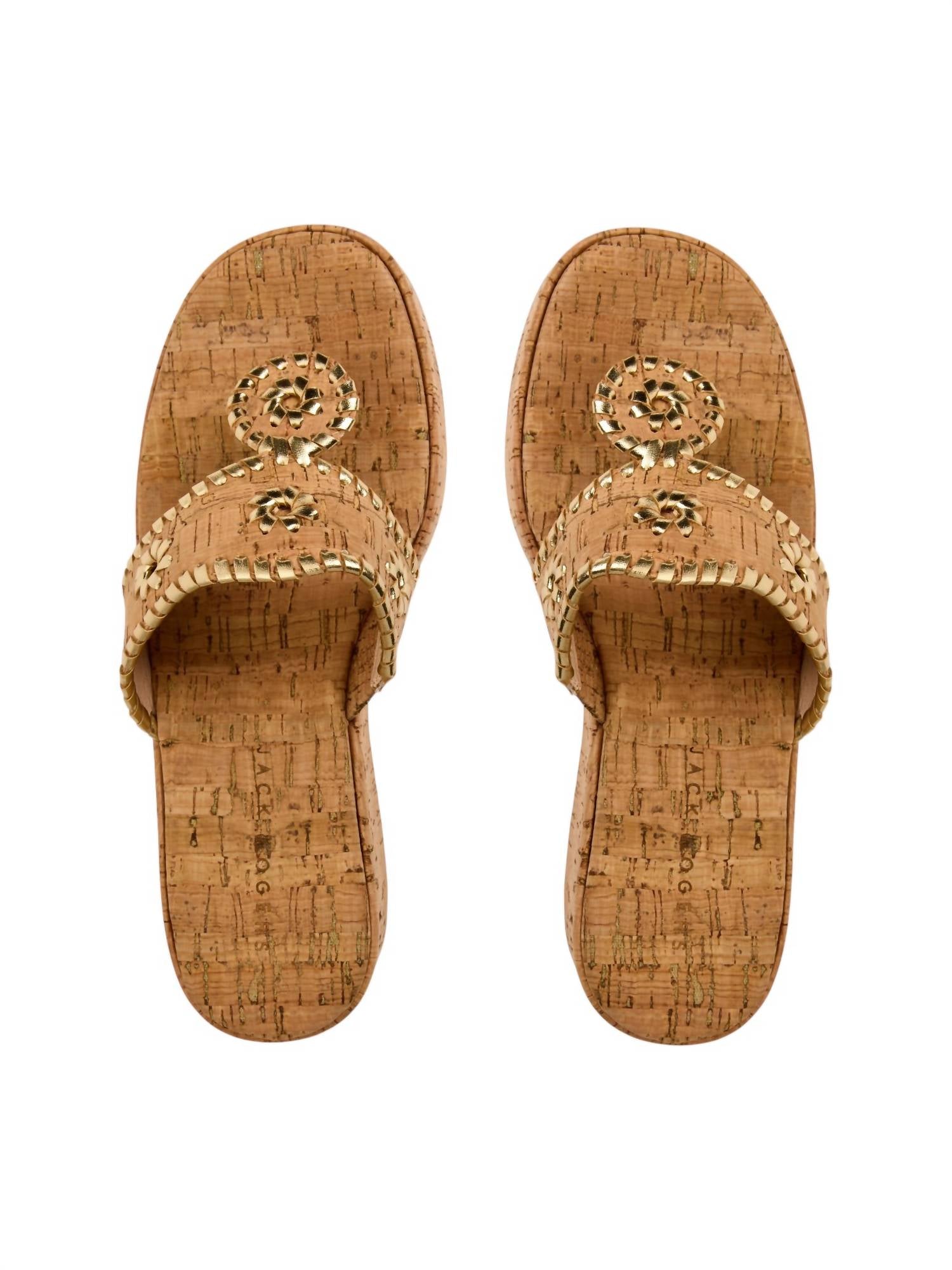 Jack Rogers Women's Mid-wedge Sandals in cork gold - women's sandal - alternate view