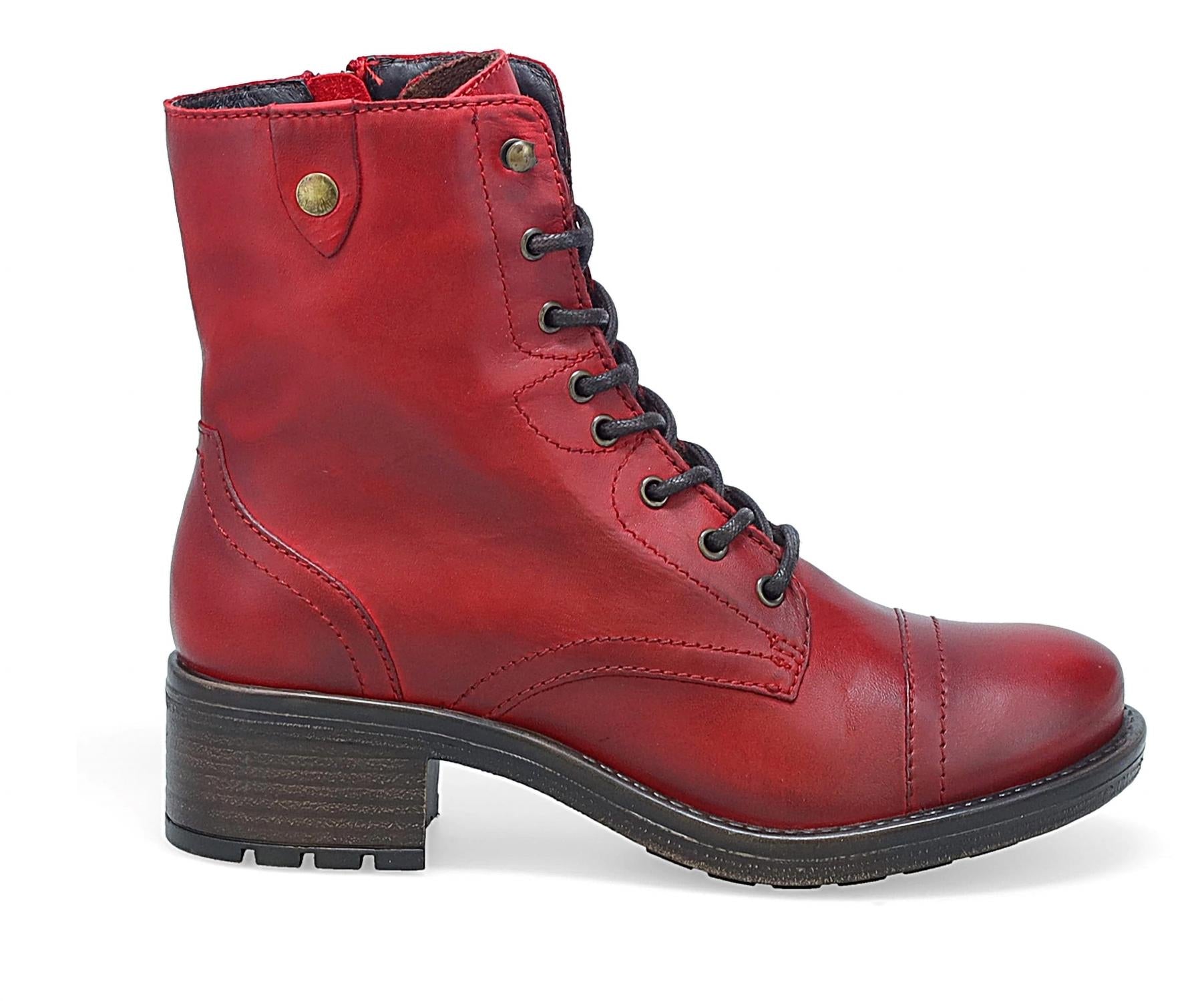 Miz Mooz Women's Calla Boots in red multi - women's shoe