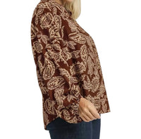 Umgee - Artsy Vibes Two Tone Blouse - Plus