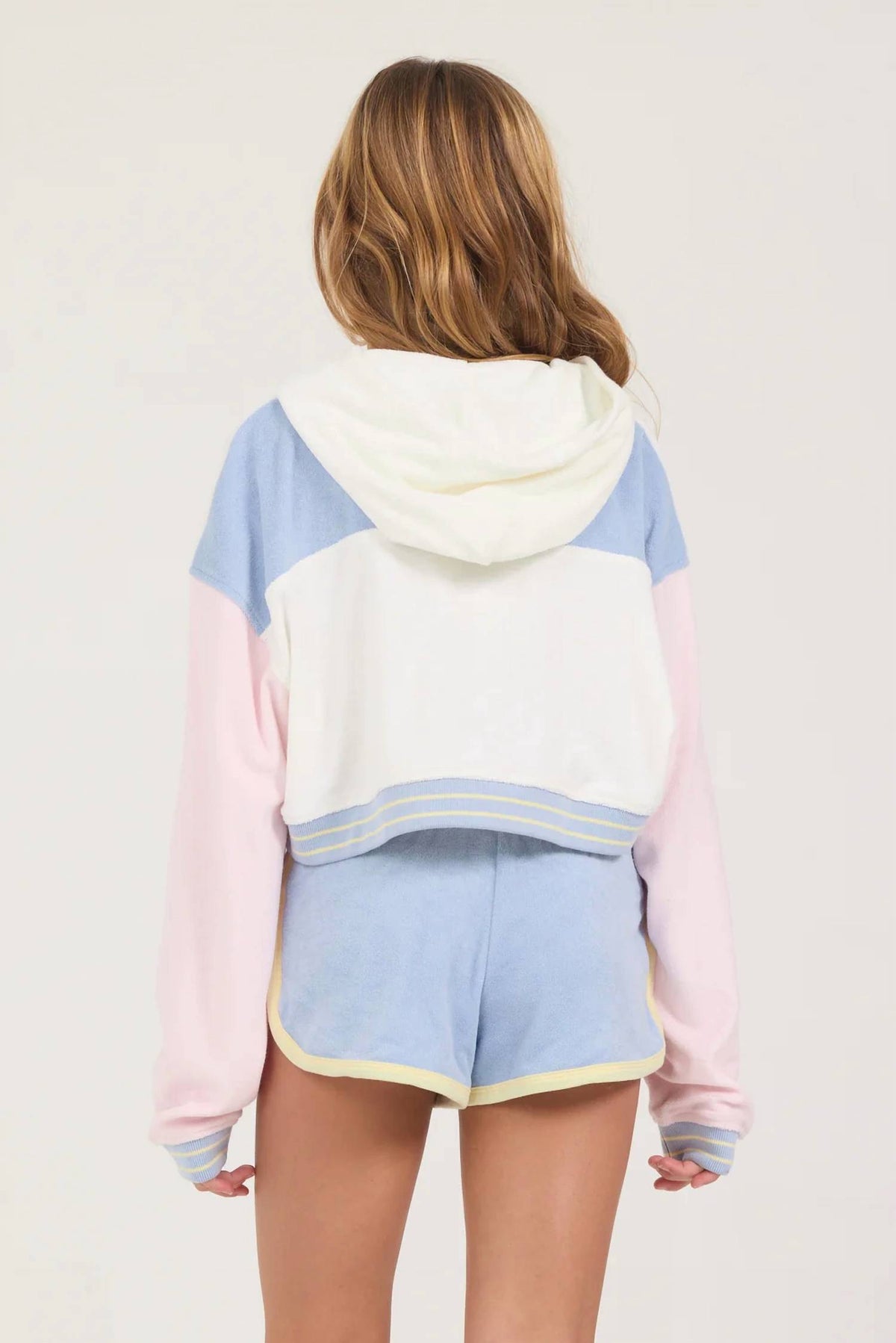 Vintage Havana - Terrycloth Patch Hoodie Short Set