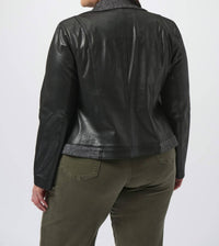Joseph Ribkoff Foiled Faux Suede Jacket in black 1 - women's jacket - view 4