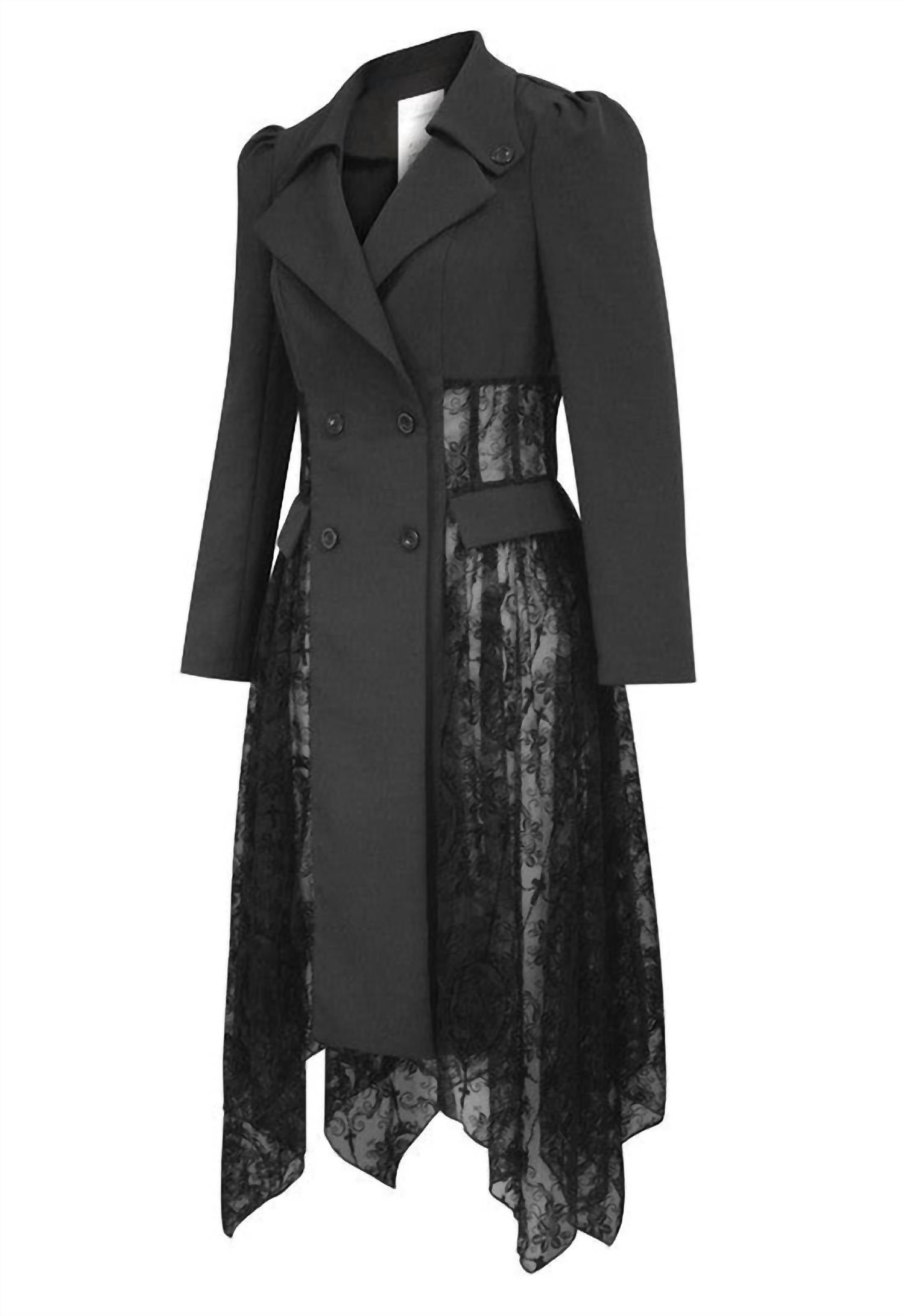 Chic Star - Women's Lace Trench Jacket