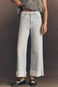 Le Jean - Column Wide-leg Cuffed Jeans