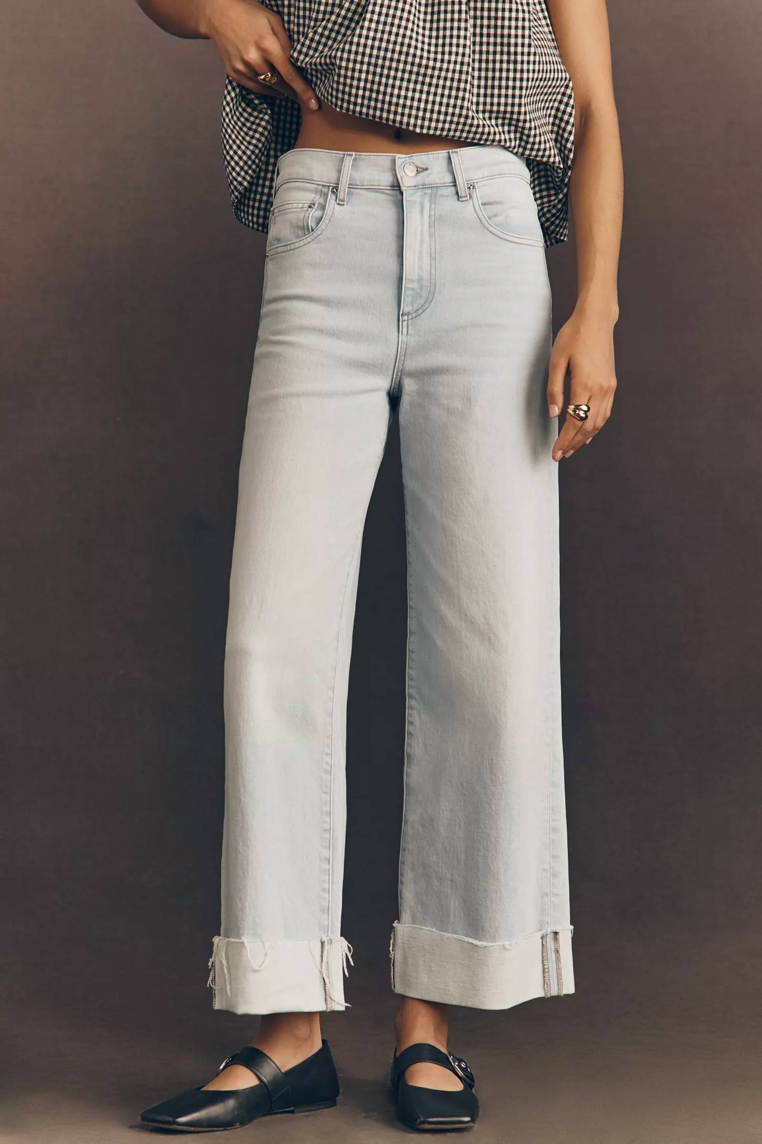 Le Jean - Column Wide-leg Cuffed Jeans