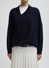 Tibi - Washable Cashmere Warp V-neck Pullover