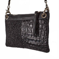 Daniella Lehavi Women's Malika Clutch Bag in black shimmer - women's bag - detail view