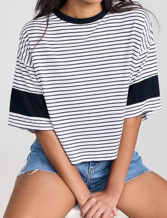 Sundry - Boxy Blocked Tee Top