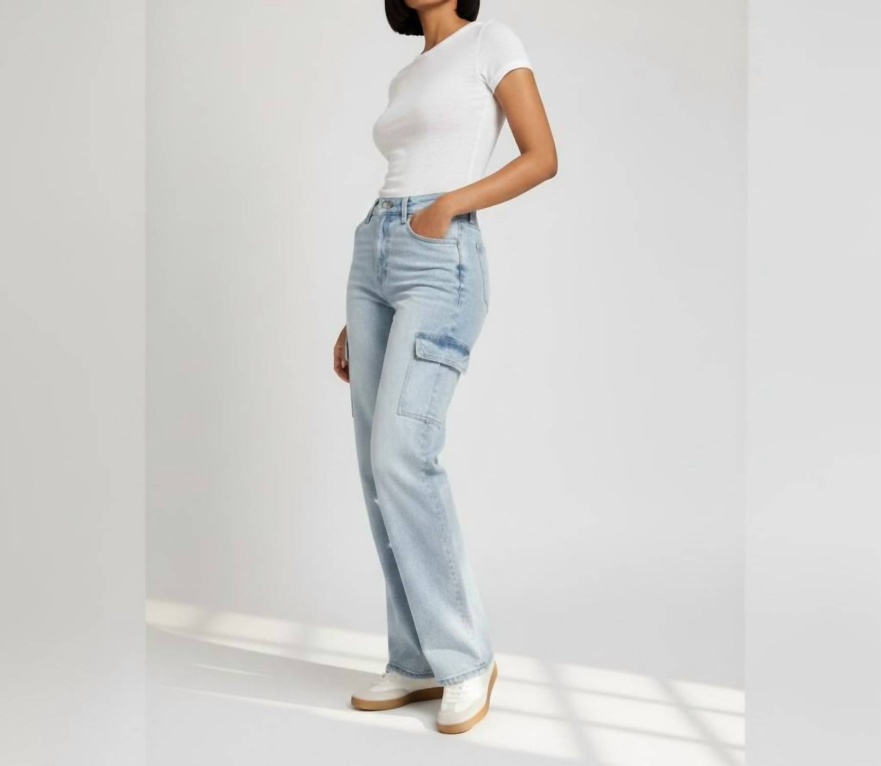 Vervet By Flying Monkey - Women's Vintage High Rise Cargo Jeans