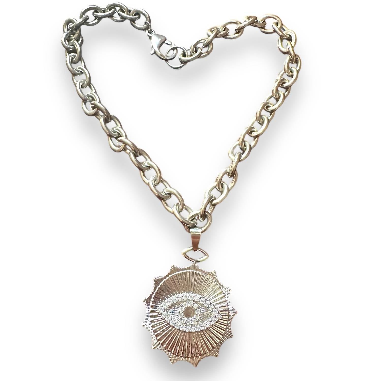 Jagged Halo Jewelry - Women's Tatiana Evil Eye Amulet Necklace