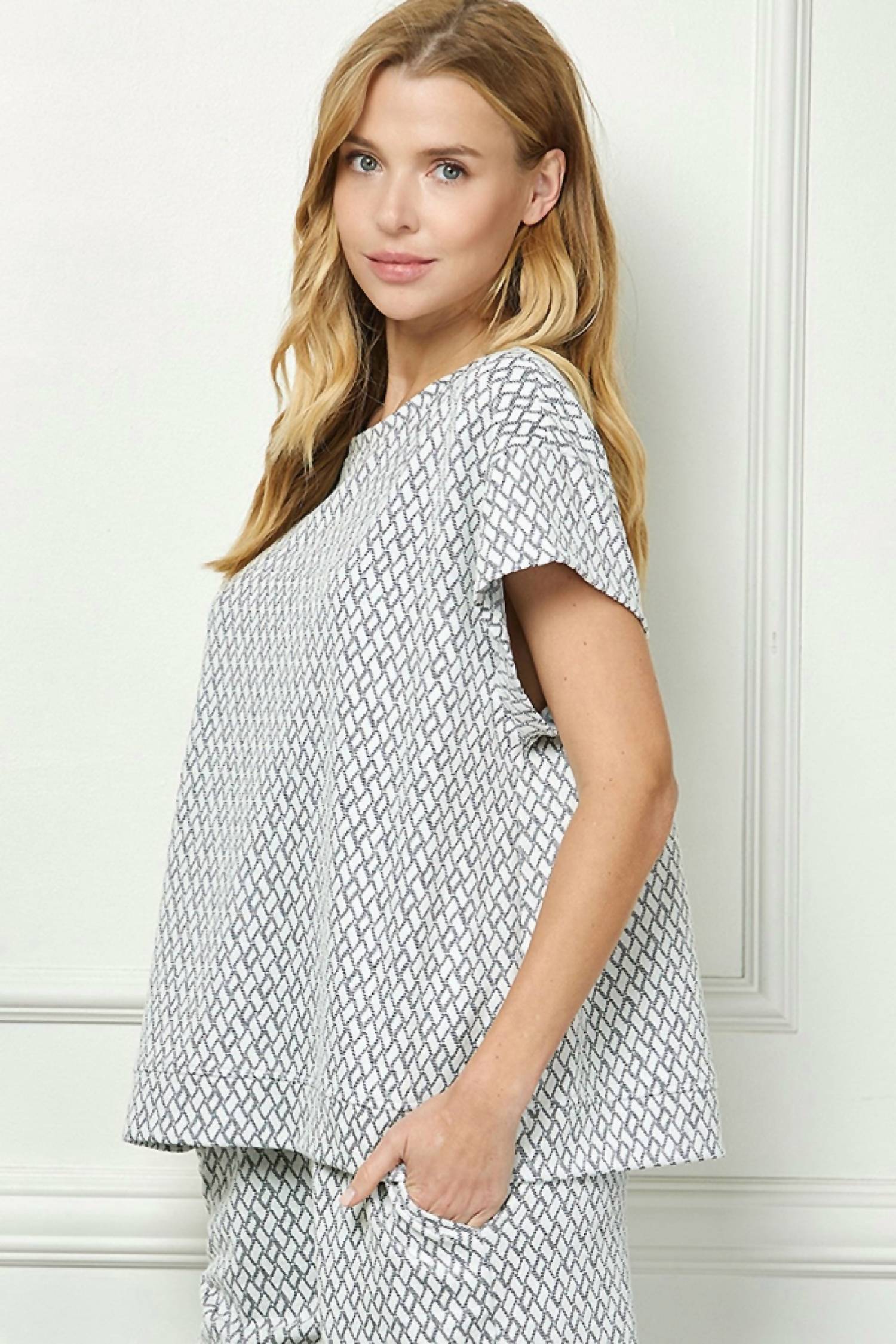 See And Be Seen - Metallic Jacquard Loungewear Top