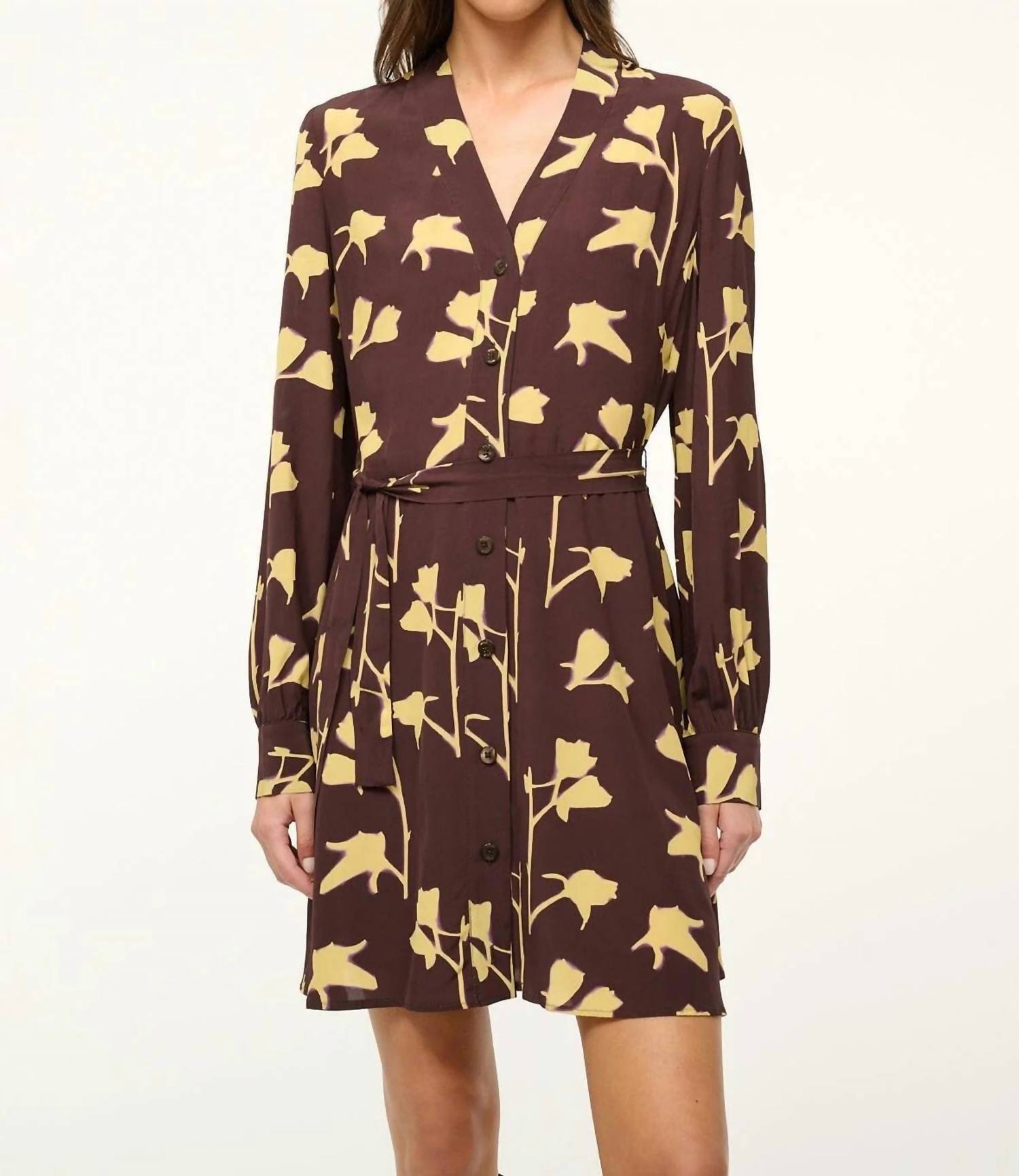 staud mini dress STAUD, Babs Dress in Earth Pressed Floral, Size Small
