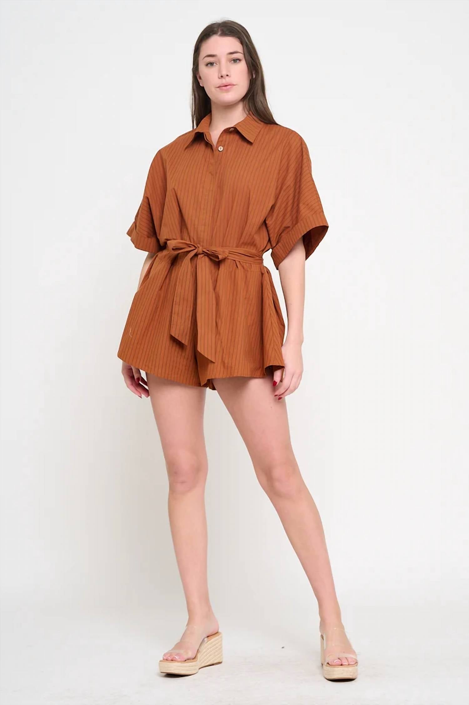 Meet Me In Santorini - Ridge Dolman Short Sleeves Romper