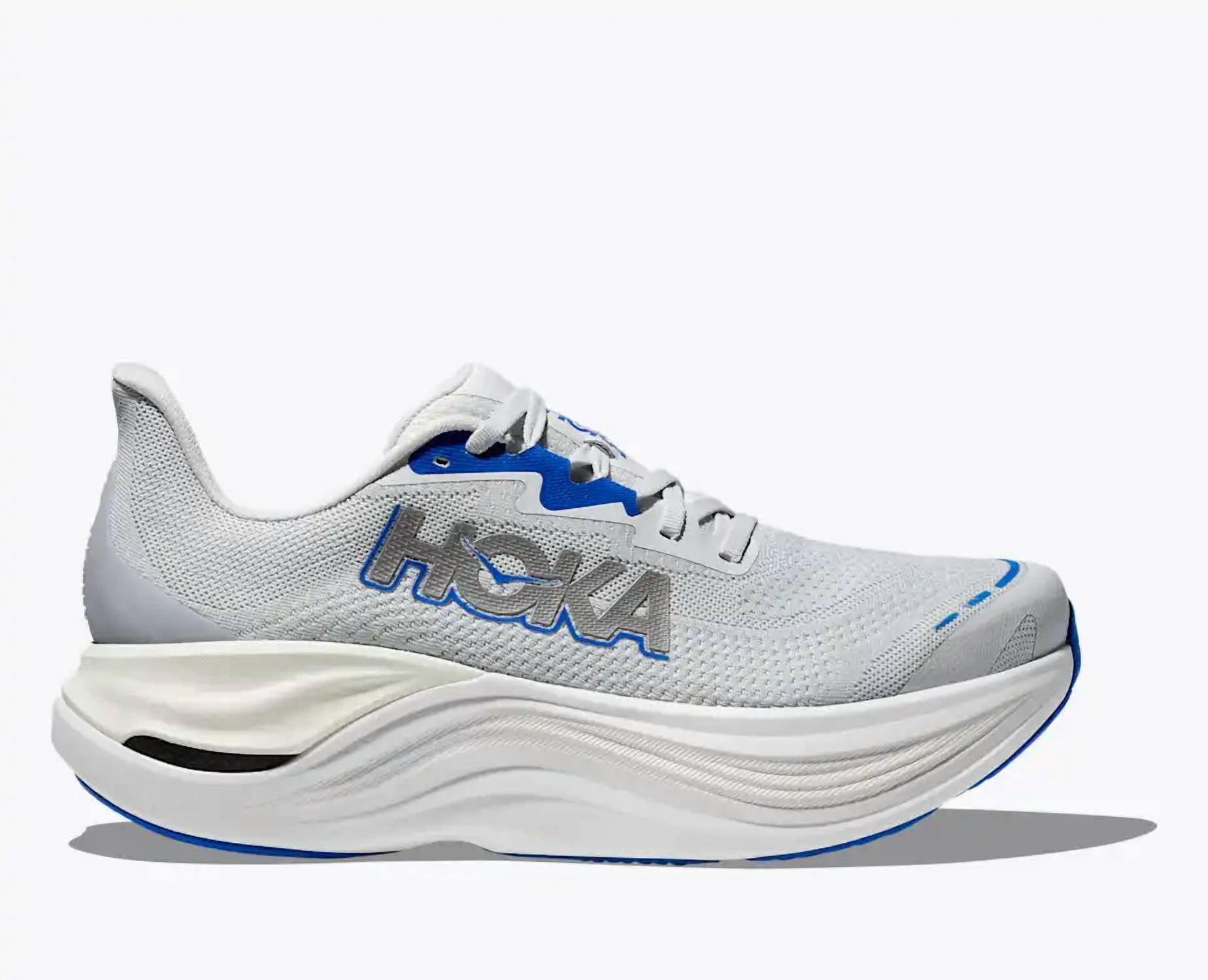 Hoka Men's Skyward X Shoe in cosmic grey silver - men's shoe - detail view