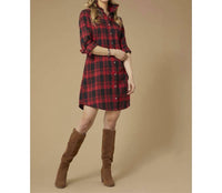 Coco + Carmen - Joy Plaid Button Front Tunic Dress