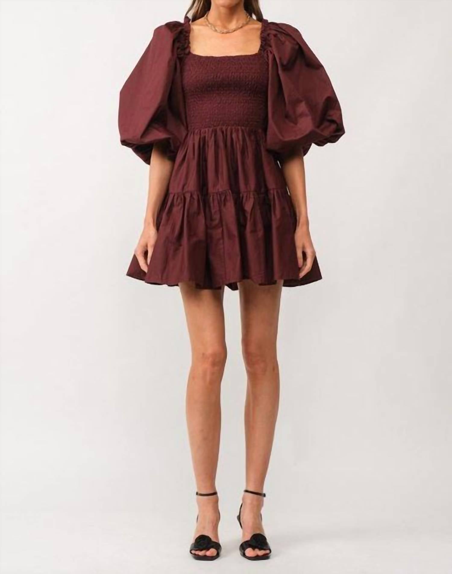 Sofie The Label - Smocked Puffed Sleeve Mini Dress