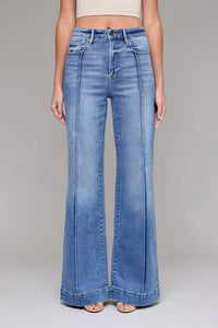 Hidden - Happi High Rise Sculpt Flare With Pin Tucks Jeans