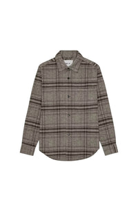 NN07 Adwin Checked Overshirt in cream check - men's shirt - alternate view