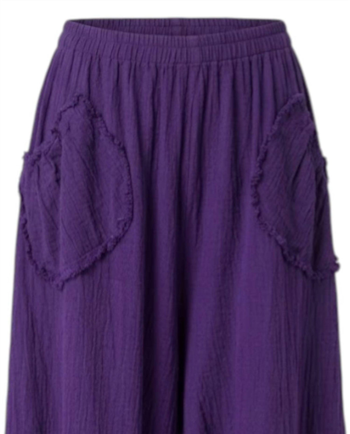 Oh My Gauze! Women's Guchi Cotton Pant in grape - women's pants - detail view