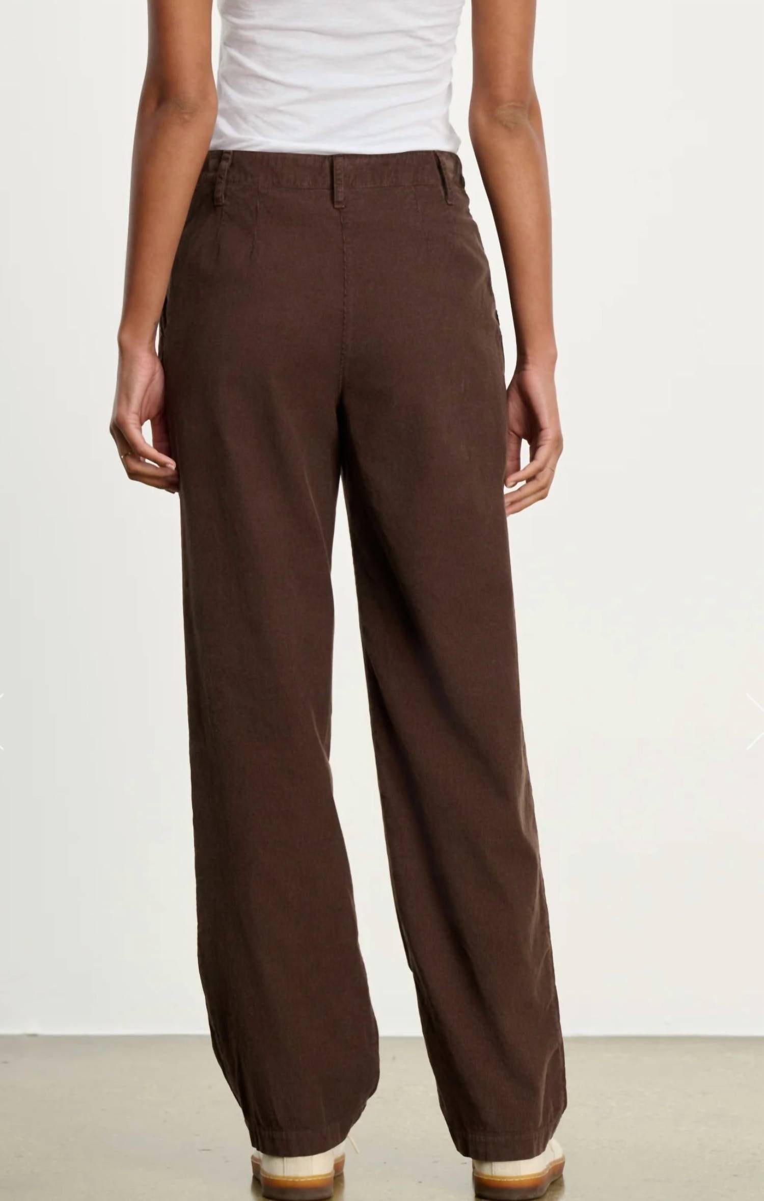 Velvet by Graham & Spencer Gail Relaxed Trousers in bark - women's pants - detail view