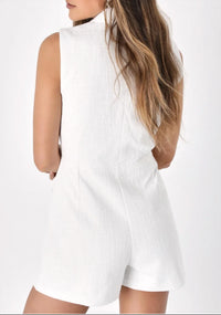 STEVE MADDEN Fix Our Eyes V-neck Romper in white - women's pants - alternate view