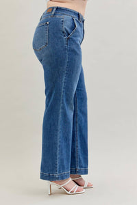 Judy Blue - High Rise Double Button Wide Leg Jeans