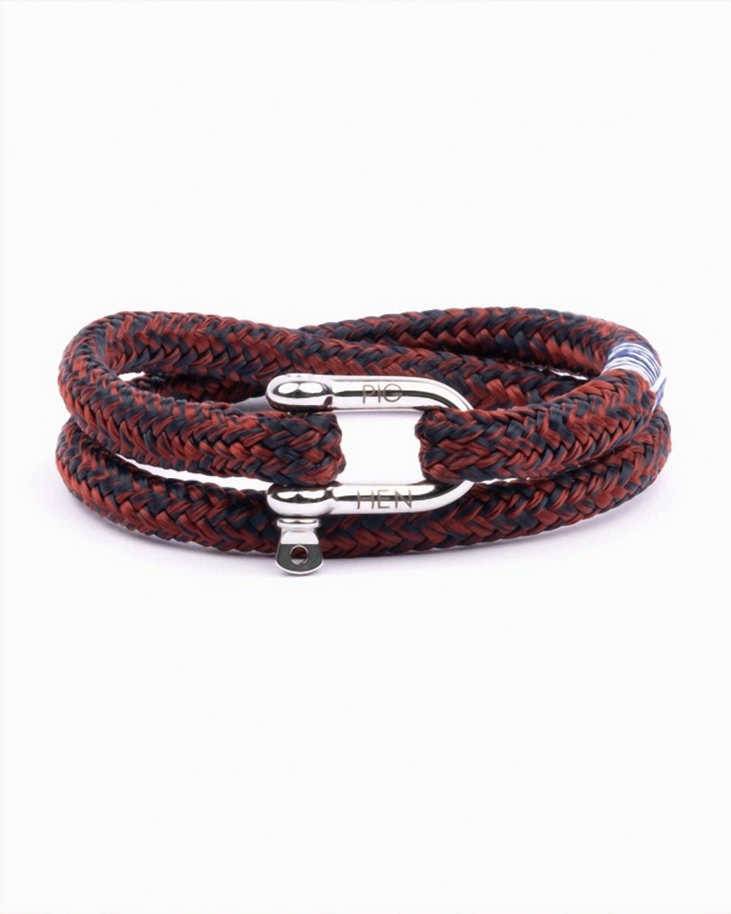 Pig & Hen Men's Salty Steve Bracelet in velvet red navy silver - men's jewelry