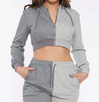 Circular Path - Two Tone Crop Hoodie