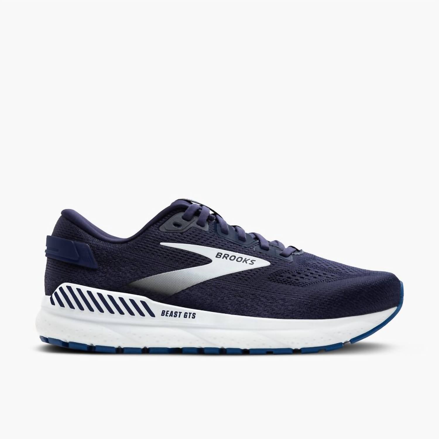 BROOKS Men's Beast Gts 24 Shoe in peacoat true navy white - men's shoe - detail view