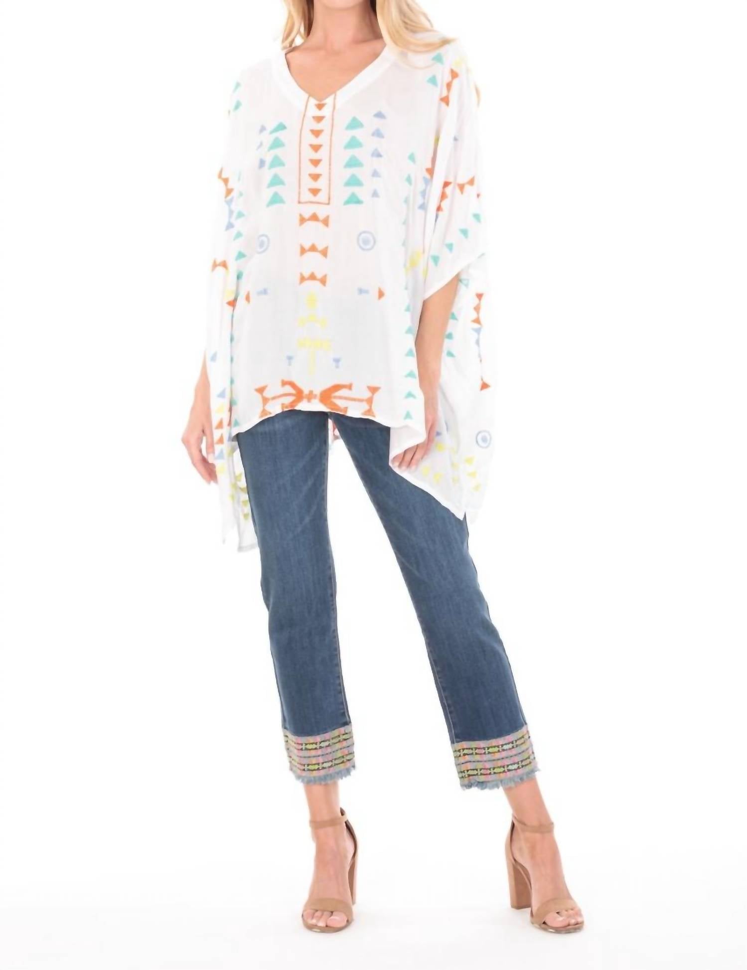 Apny - V Neck Poncho Tunic Top
