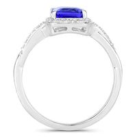 Diana M Jewels Women's Octagon Natural Tanzanite Fashion Ring (2.10 Ct) - Classic Plus in 14k white gold - women's jewelry - detail view