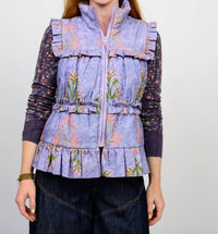 Ivy Jane BLOCK PRINT CORDUROY VEST in periwinkle 1 - women's jacket