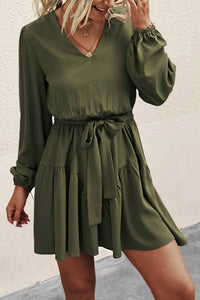 Elook - Long Sleeve Belted Dress