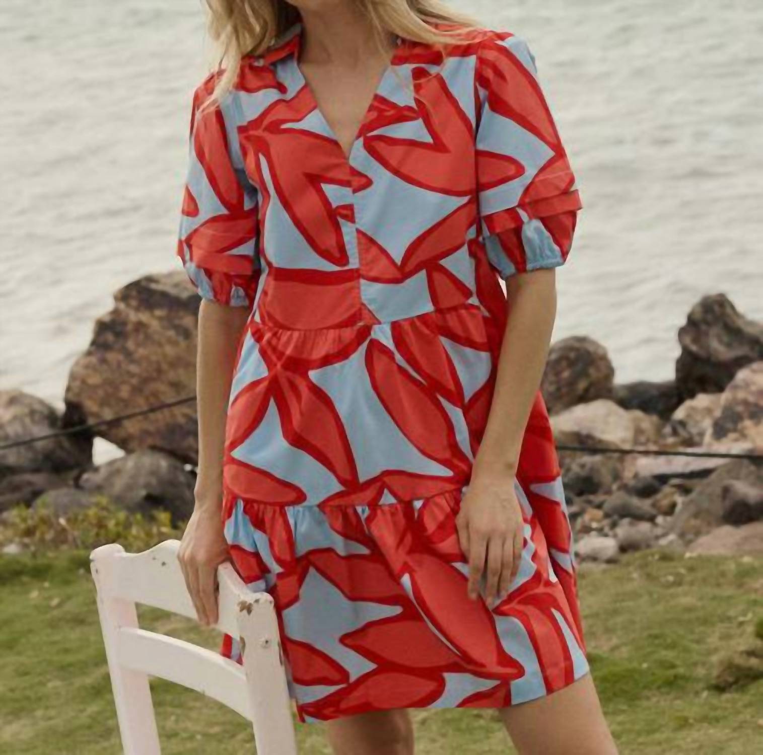 SOUTHERN TIDE Piper Garden Glory Printed Short Sleeve Dress in mint - women's dress