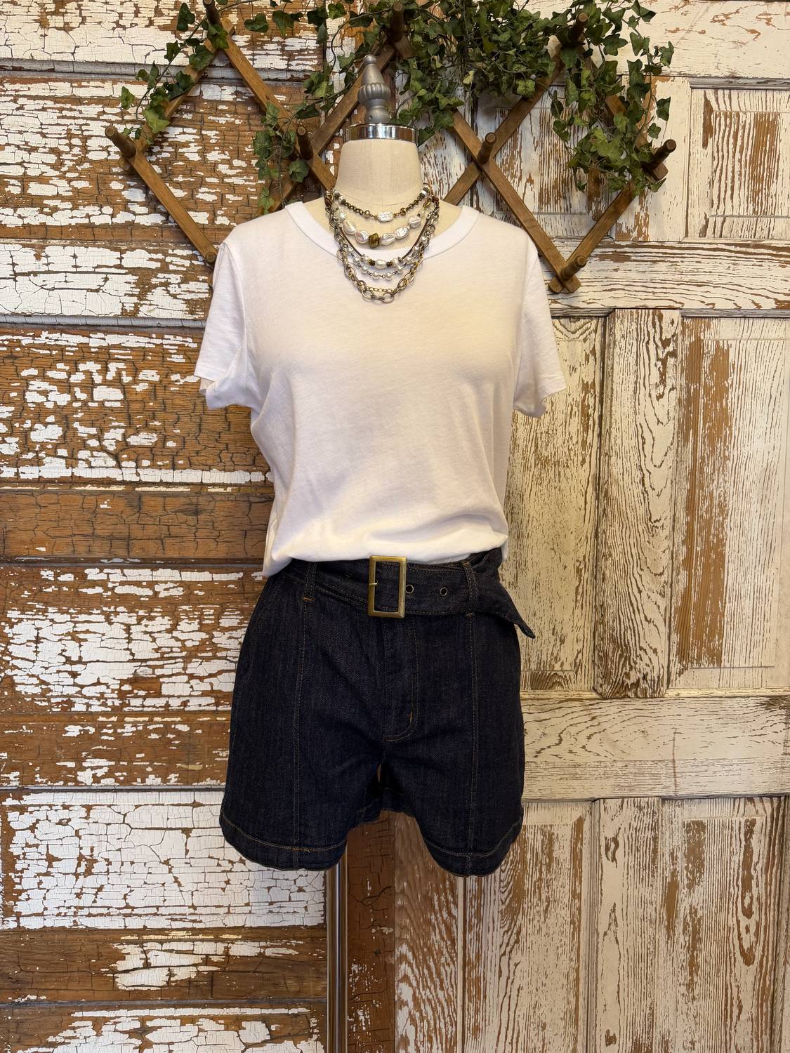Charlie B - Women's Belted Denim Shorts