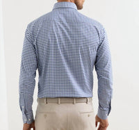 PETER MILLAR Lewis Performance Twill Sport Shirt in blue - men's shirt - detail view