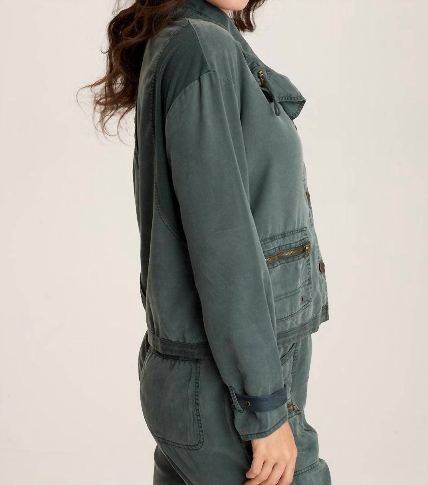 Xcvi - Oziel Twill Utility Jacket With Drawstring Collar