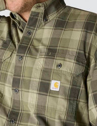 Carhartt - Men's Loose Fit Midweight Chambray Long-sleeve Plaid Shirt