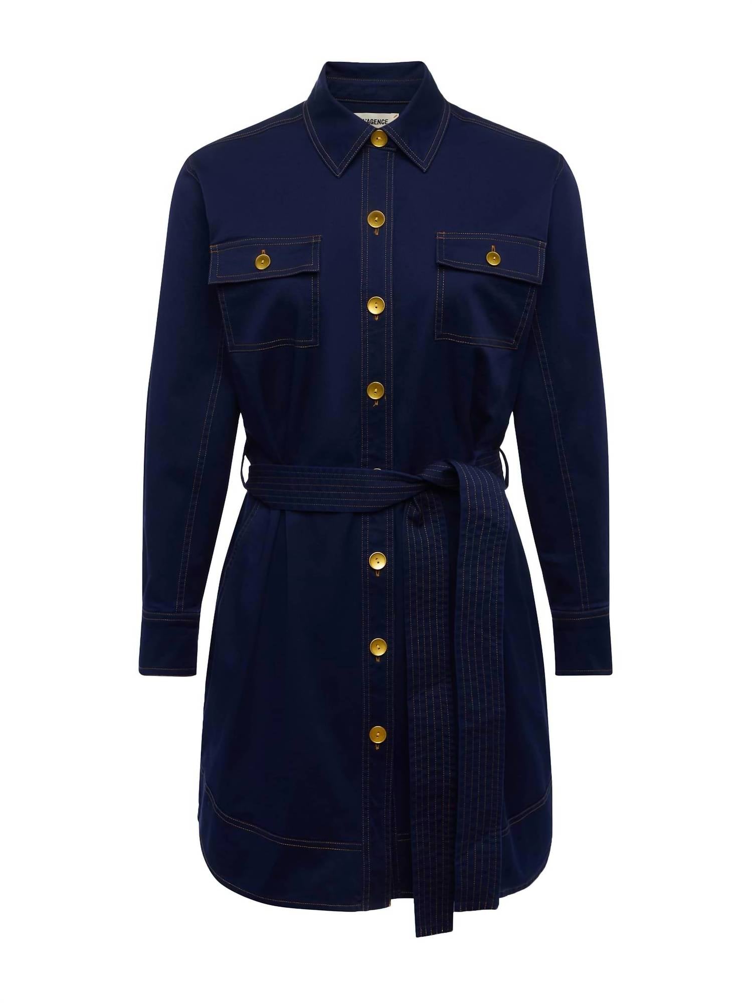 L'Agence - Velma Belted Shirt Mini Dress