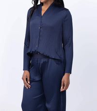 Nic + Zoe - Crinkle Crepe Pleated Button-up Shirt