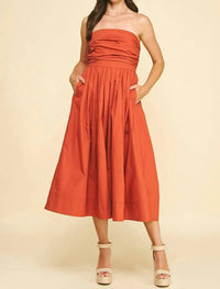 Pinch - Florence Shirred Strapless Midi Dress
