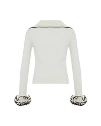 Theo The Label - Women's Nomia Ruffle Sleeve Johnny Sweater