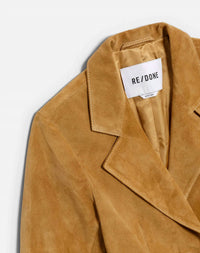 RE/DONE Women's Classic Suede Blazer in tobacco - women's jacket - alternate view