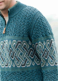 Aran Crafts - Celtic Jacquard Zip Sweater