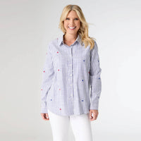 Coco + Carmen - Patriotic Striped Shirt With Stars