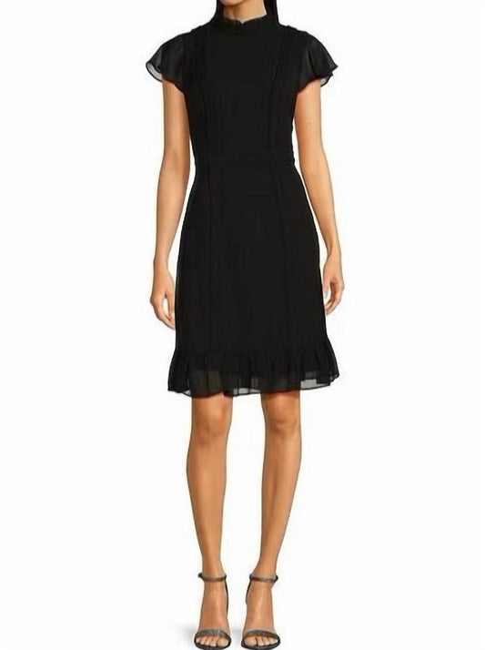 Adrianna Papell - Mock Neck Chiffon Dress