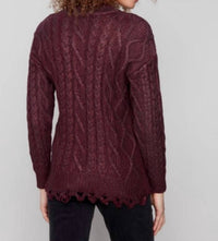 Charlie B - Metallic Cable Knit Sweater
