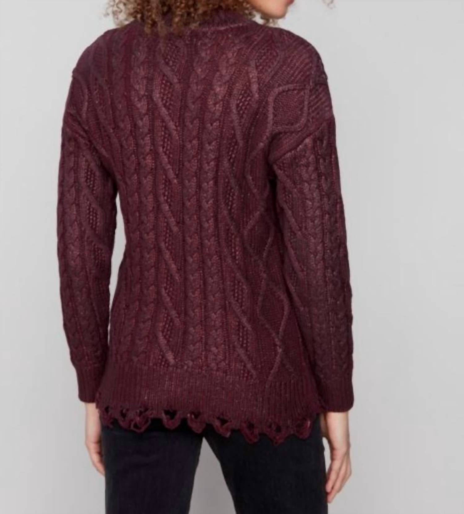 Charlie B - Metallic Cable Knit Sweater
