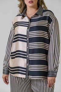 Never Fully Dressed - Mono Stripe Roz Shirt - Plus