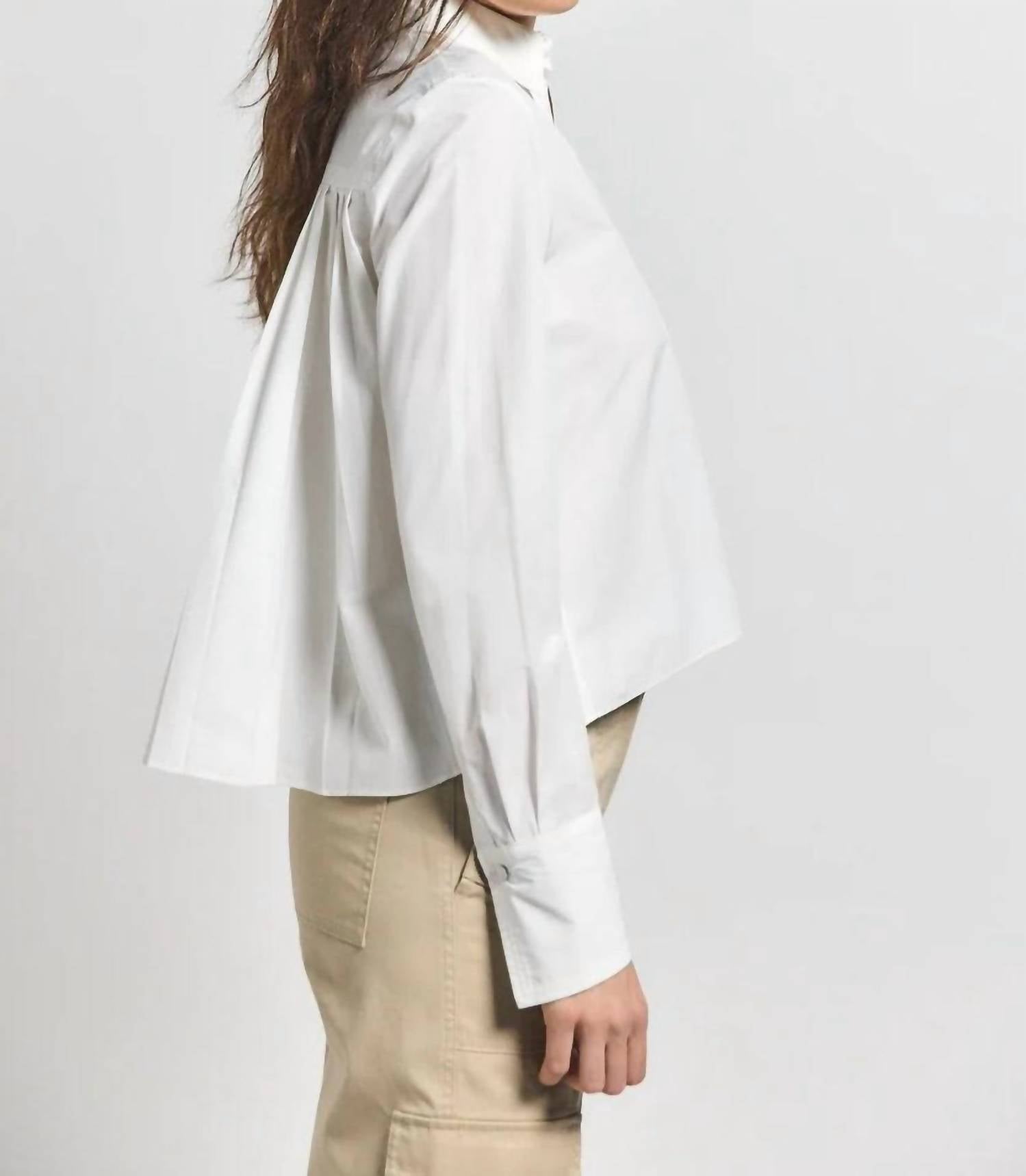 Derek Lam 10 Crosby - Aria Pleated Back Cropped Shirt